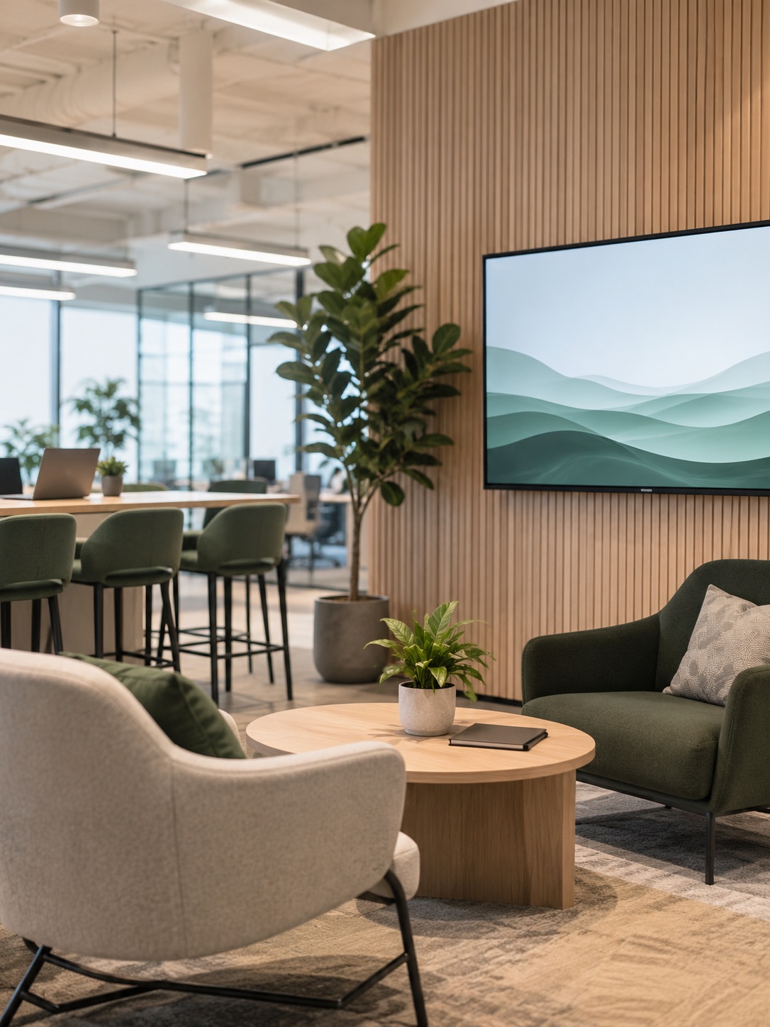 Professional meeting space for AI-assisted sales conversations